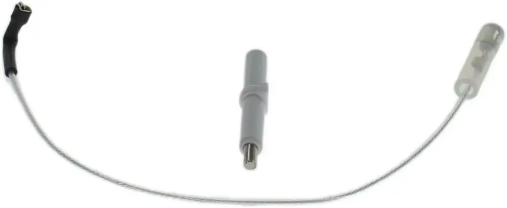 BOSCH Zündbolzen mit einem Kabel und einer Verbindung, die für Zündsysteme verwendet wird. Der Abschnitt für die elektrische Verbindung ist klar erkennbar.